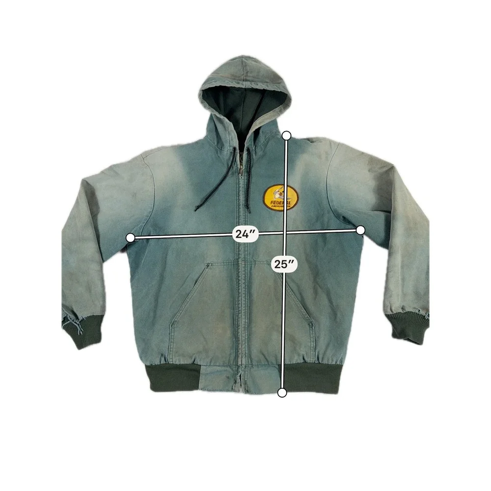 Thrashed Faded Jacket Sun Distressed Workwear Zip Hoodie‎ Grunge Skate XL